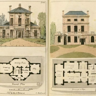 Ground plans of two manor homes circa Regency